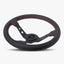 The Daytona Steering Wheel | Black Leather with Red Stitching - Korvel
