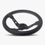 The Daytona Steering Wheel | Premium Black Leather & White Stitching - Korvel