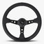 The Daytona Steering Wheel | Premium Black Perforated Leather | Sleek Black Spoke Design - Korvel