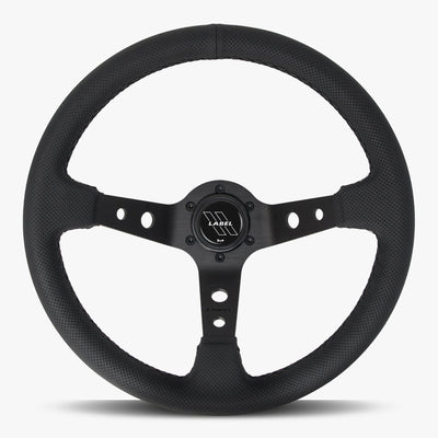 The Daytona Steering Wheel | Premium Black Perforated Leather | Sleek Black Spoke Design - Korvel