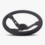 The Daytona Steering Wheel | Premium Black Perforated Leather | Sleek Black Spoke Design - Korvel