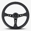 The Daytona Steering Wheel | Premium Black Perforated Leather & Bavarian Stitch - Korvel