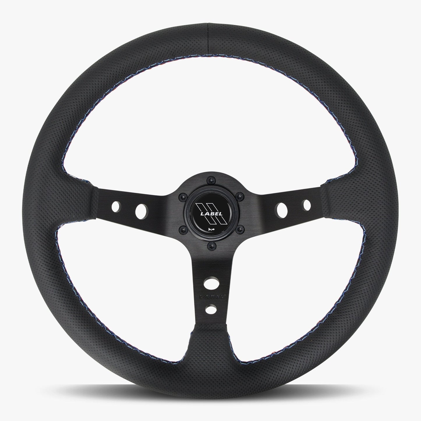 The Daytona Steering Wheel | Premium Black Perforated Leather & Bavarian Stitch - Korvel