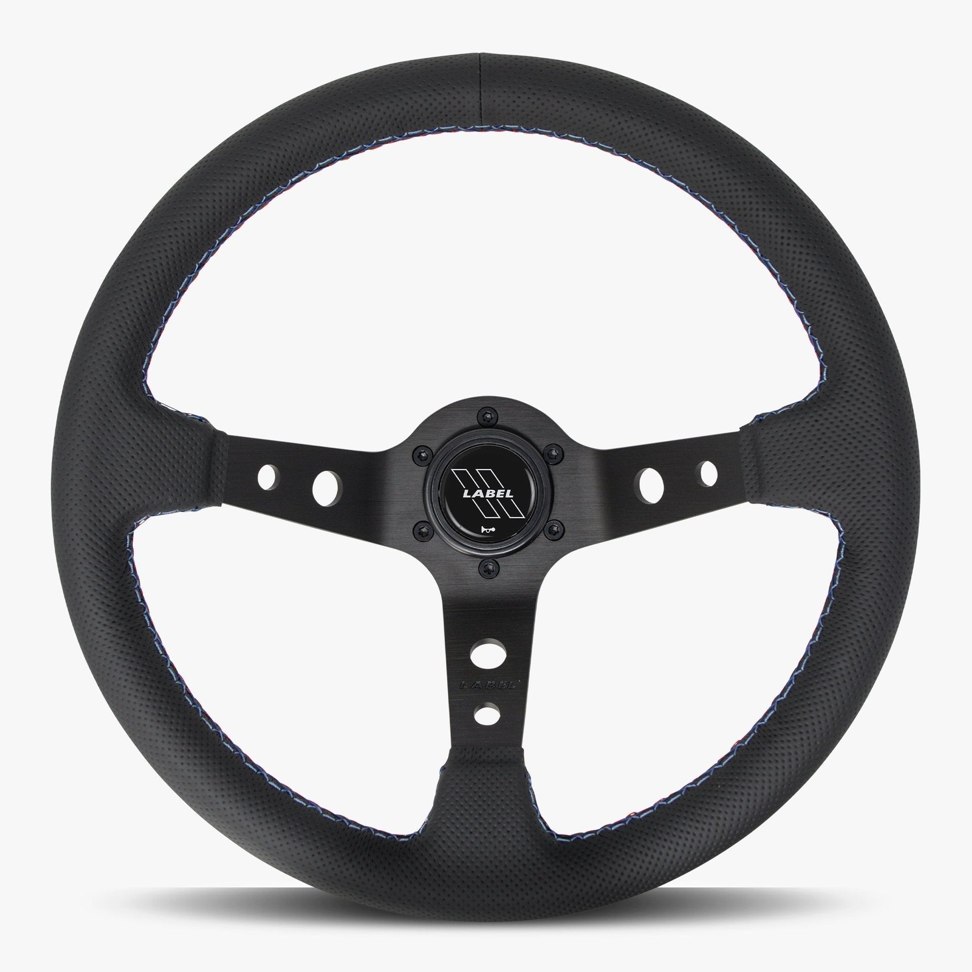 The Daytona Steering Wheel | Premium Black Perforated Leather & Bavarian Stitch - Korvel