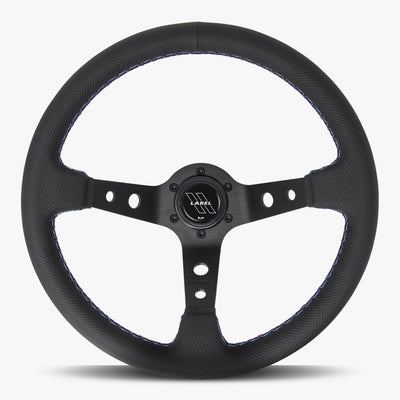 The Daytona Steering Wheel | Premium Black Perforated Leather & Bavarian Stitch - Korvel