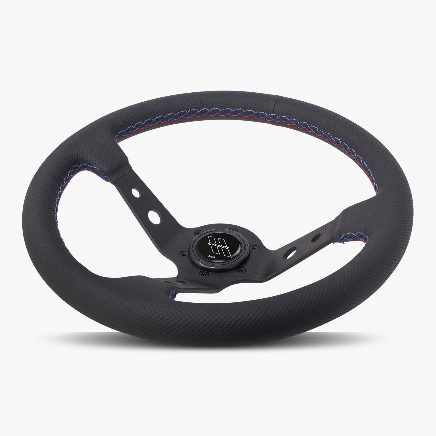 The Daytona Steering Wheel | Premium Black Perforated Leather & Bavarian Stitch - Korvel