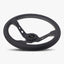 The Daytona Steering Wheel | Premium Black Perforated Leather | Sleek Black Spoke with White Stitching - Korvel