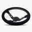 The Daytona Steering Wheel | Black Alcantara & White Stitching - Korvel