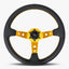 The Daytona Steering Wheel | Luxurious Black Leather with Gold Accents - Korvel