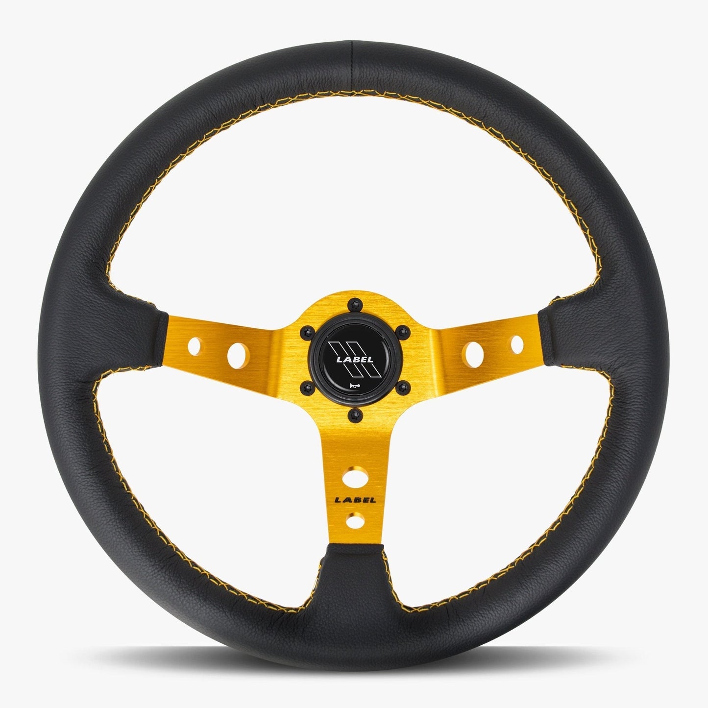 The Daytona Steering Wheel | Luxurious Black Leather with Gold Accents - Korvel