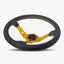 The Daytona Steering Wheel | Luxurious Black Leather with Gold Accents - Korvel