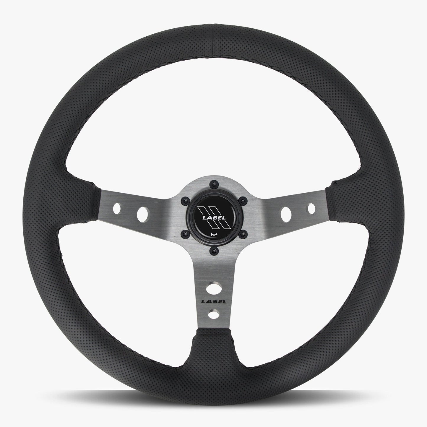 The Daytona Steering Wheel | Black Perforated Leather | Graphite Spokes - Korvel
