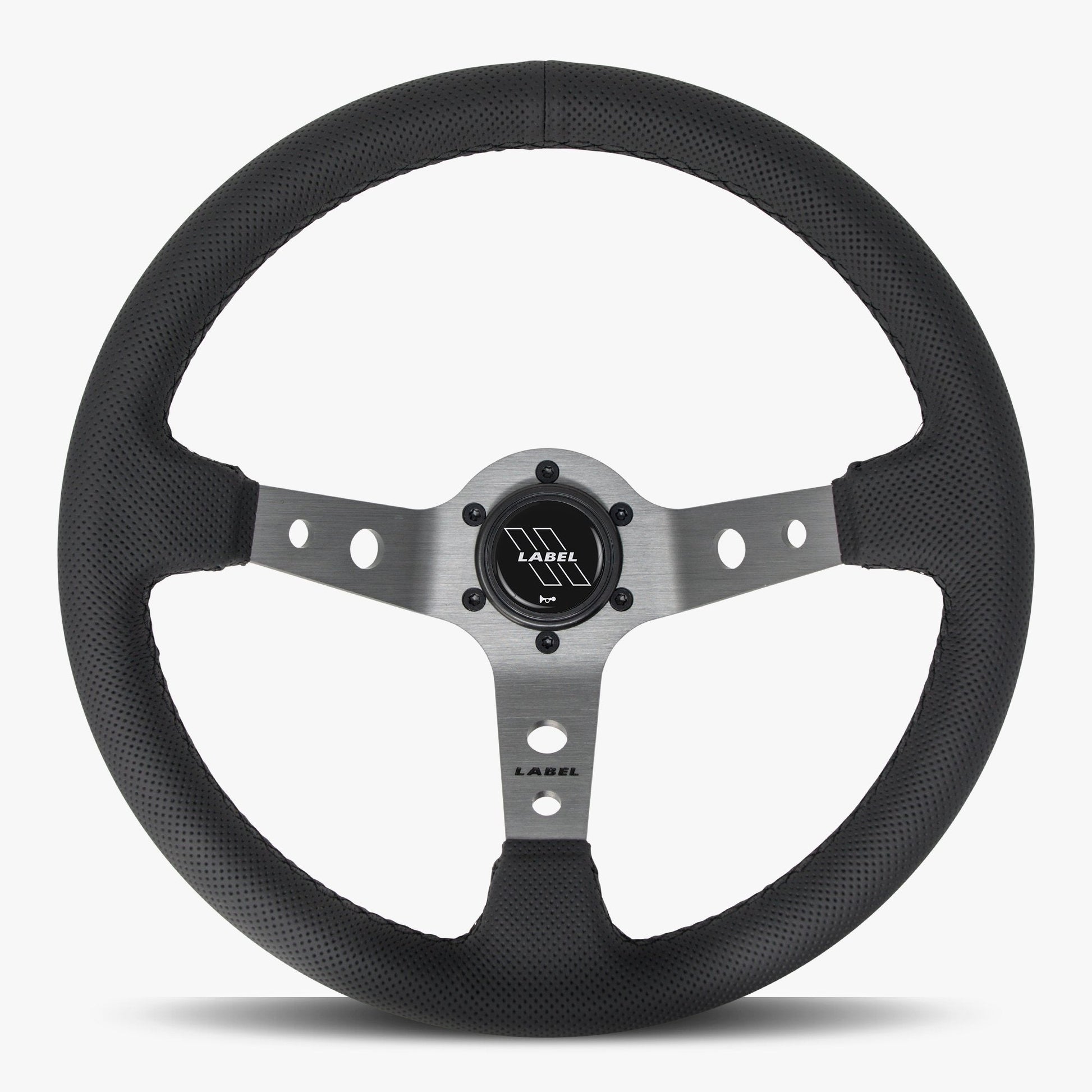 The Daytona Steering Wheel | Black Perforated Leather | Graphite Spokes - Korvel