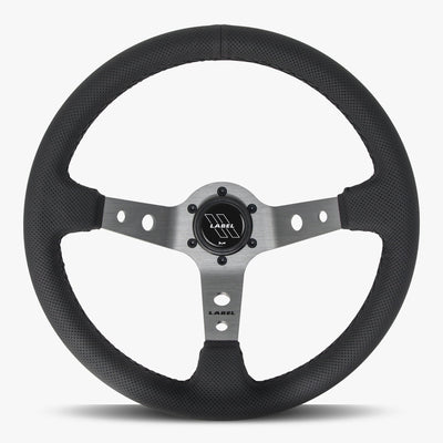 The Daytona Steering Wheel | Black Perforated Leather | Graphite Spokes - Korvel