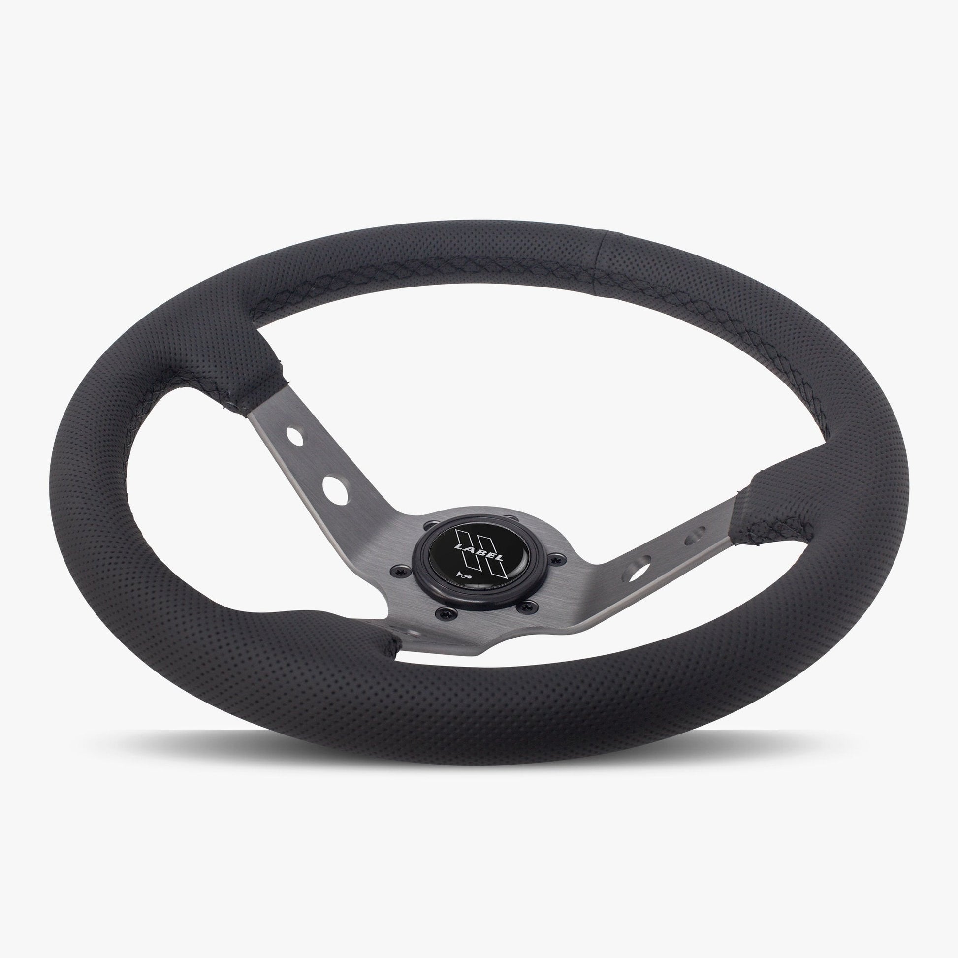 The Daytona Steering Wheel | Black Perforated Leather | Graphite Spokes - Korvel