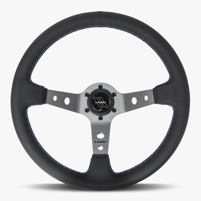 The Daytona Steering Wheel | Black Perforated Leather | Graphite Spokes | Bavarian Stitch Design - Korvel
