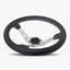 The Daytona Steering Wheel | Black Leather | Silver Spokes | White Stitching - Korvel