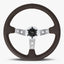 The Daytona Steering Wheel | Luxurious Nappa Brown Leather | Silver Anodized Spokes - Korvel