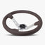 The Daytona Steering Wheel | Luxurious Nappa Brown Leather | Silver Anodized Spokes - Korvel