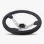 The Daytona Steering Wheel | Black Perforated Leather | Silver Spokes | Black Stitching - Korvel