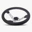 The Daytona Steering Wheel | Black Perforated Leather | Silver Spoke | Bavarian Stitch Design - Korvel