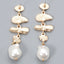 Boucles d'oreilles pendantes en alliage de zinc et perles synthétiques en forme anormale