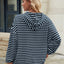 Drawstring Contrast Striped Long Sleeve Hoodie