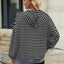 Drawstring Contrast Striped Long Sleeve Hoodie