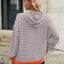 Drawstring Contrast Striped Long Sleeve Hoodie