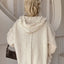 Drawstring Fringe Hem Long Sleeve Hooded Sweater - Korvel