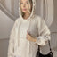Drawstring Fringe Hem Long Sleeve Hooded Sweater - Korvel