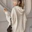 Drawstring Fringe Hem Long Sleeve Hooded Sweater - Korvel
