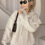 Drawstring Fringe Hem Long Sleeve Hooded Sweater - Korvel