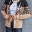 Drawstring Leopard Zip Up Hooded Jacket - Korvel