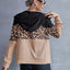 Drawstring Leopard Zip Up Hooded Jacket - Korvel