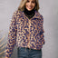 Drawstring Leopard Zip Up Jacket - Korvel