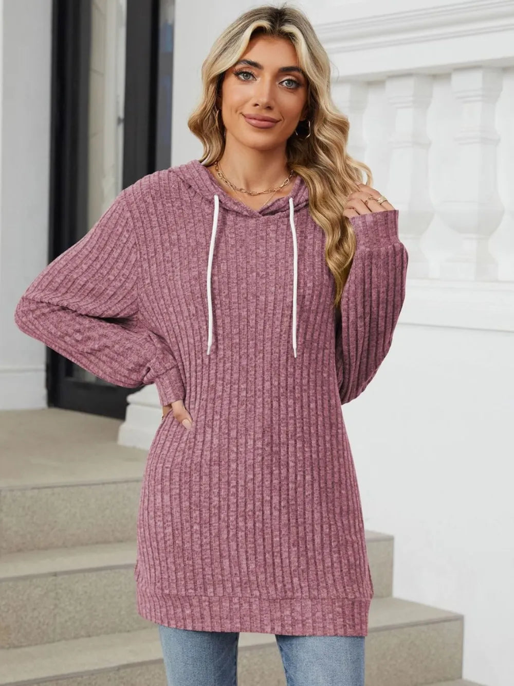 Sudadera con Capucha de Manga Larga con Cordón
