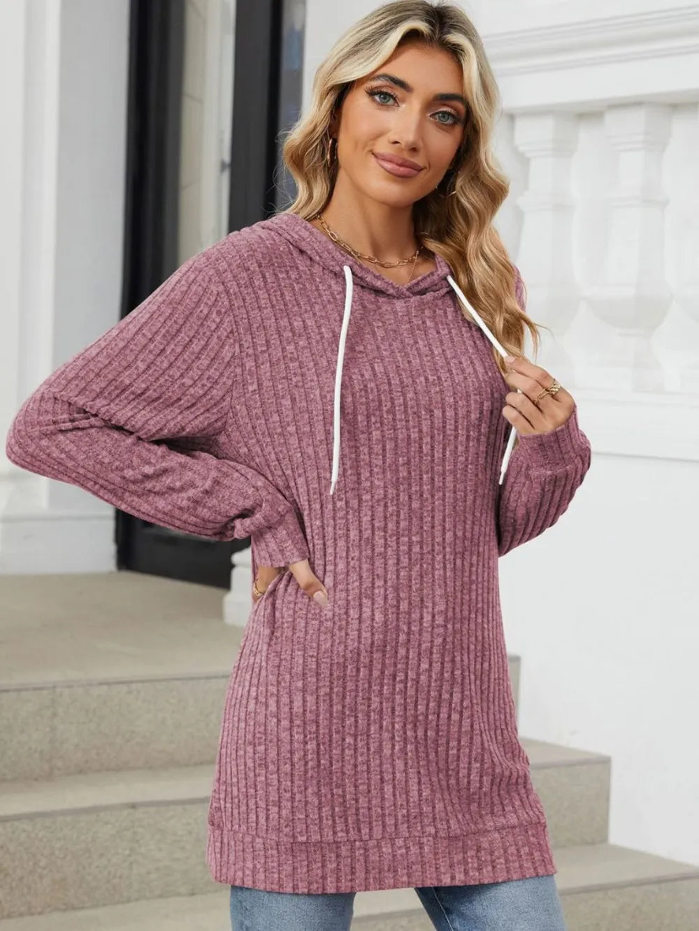 Sudadera con Capucha de Manga Larga con Cordón