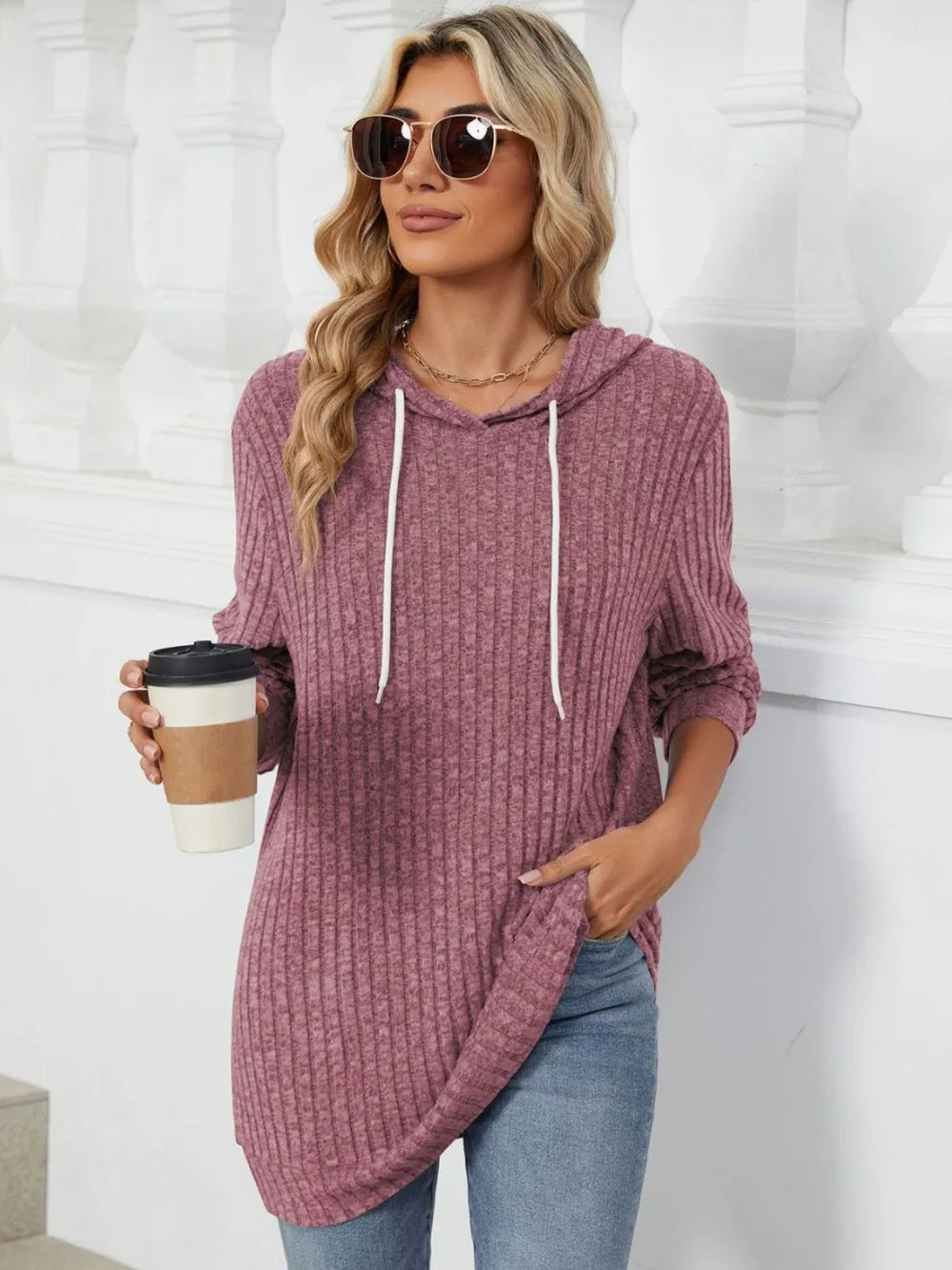 Sudadera con Capucha de Manga Larga con Cordón