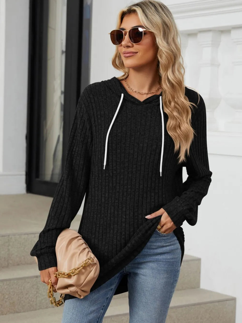 Sudadera con Capucha de Manga Larga con Cordón