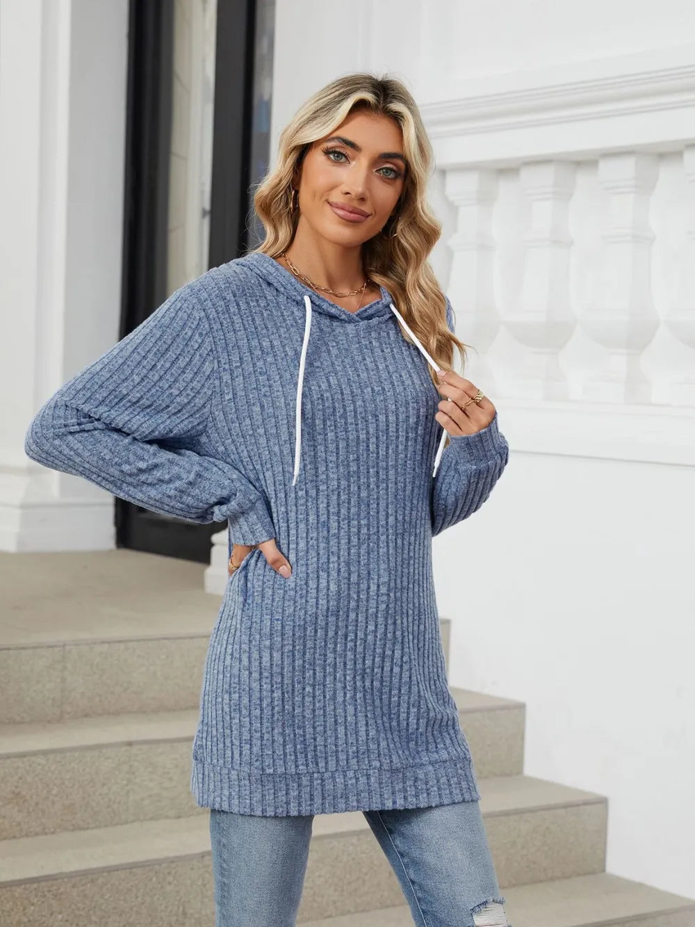 Sudadera con Capucha de Manga Larga con Cordón