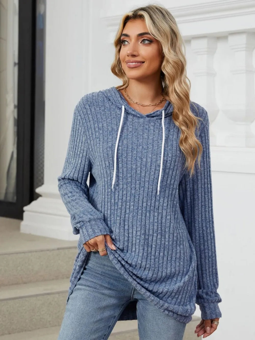 Sudadera con Capucha de Manga Larga con Cordón