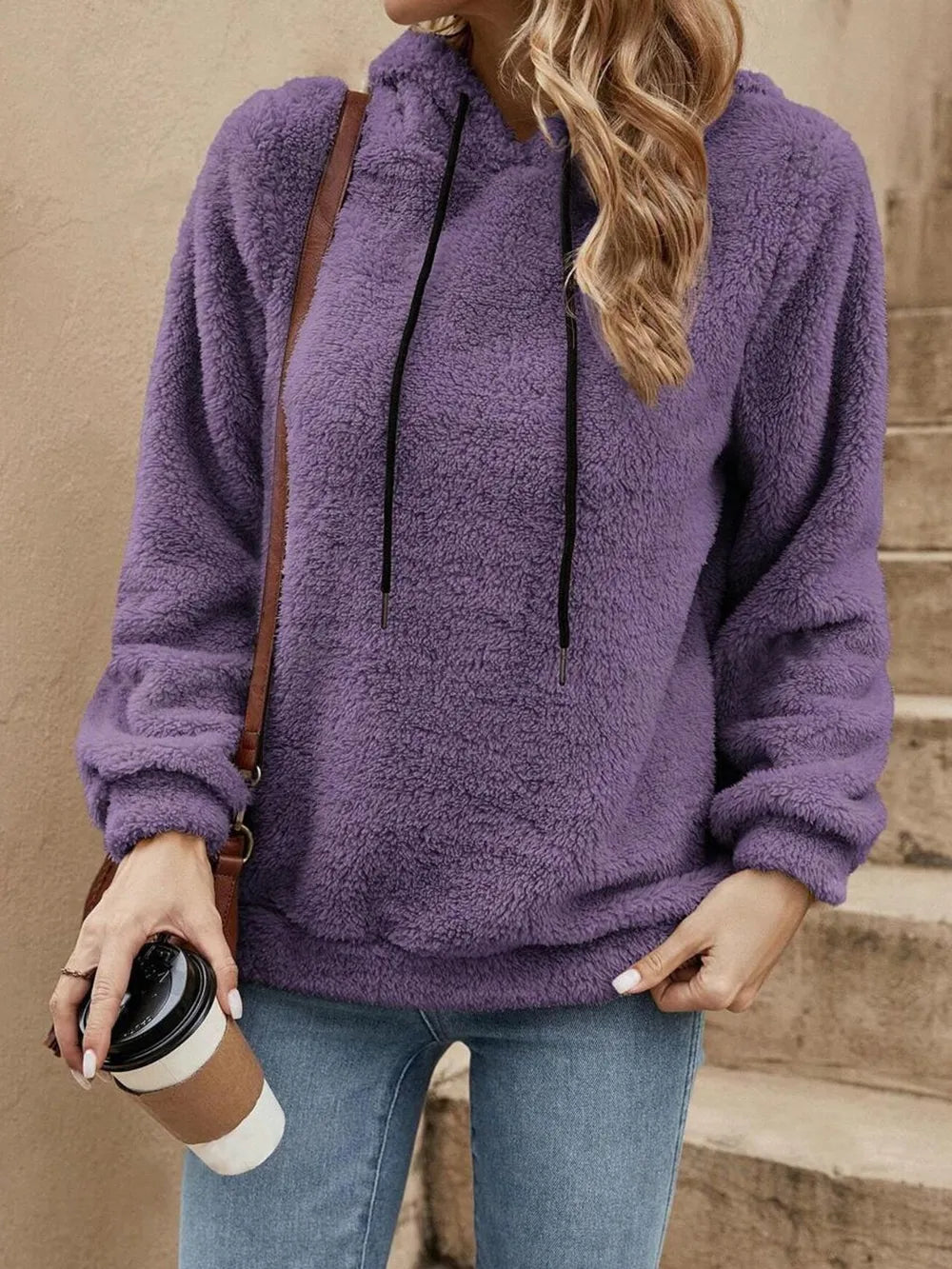 Drawstring Long Sleeve Hoodie - Korvel