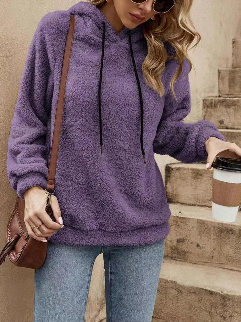 Drawstring Long Sleeve Hoodie - Korvel