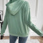 Drawstring Long Sleeve Hoodie with Kangaroo Pocket - Korvel