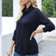 Drawstring Mock Neck Raglan Sleeve T-Shirt - Korvel