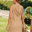 Drawstring Sleeveless Hooded Knit Dress - Korvel