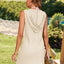 Drawstring Sleeveless Hooded Knit Dress - Korvel