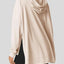 Drawstring Slit Long Sleeve Hoodie - Korvel