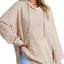 Drawstring Slit Long Sleeve Hoodie - Korvel